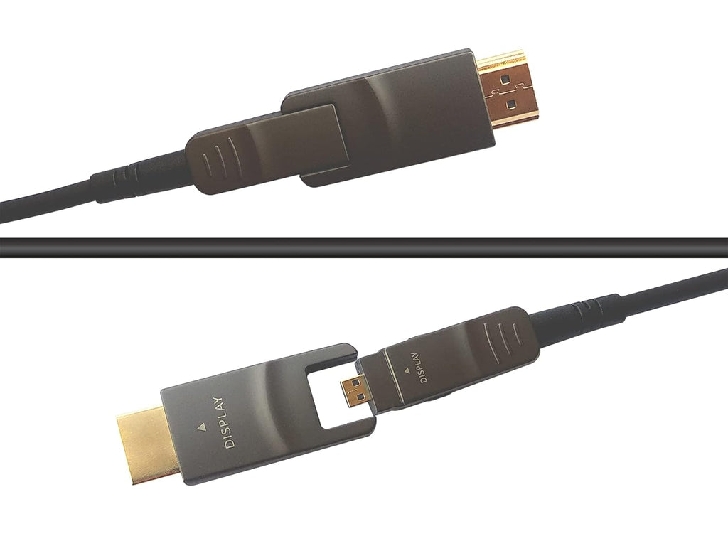 50ft 4K HDMI 2.0 Fiber Optic Cable, Detachable Type A+D, Pack of 2 S3107