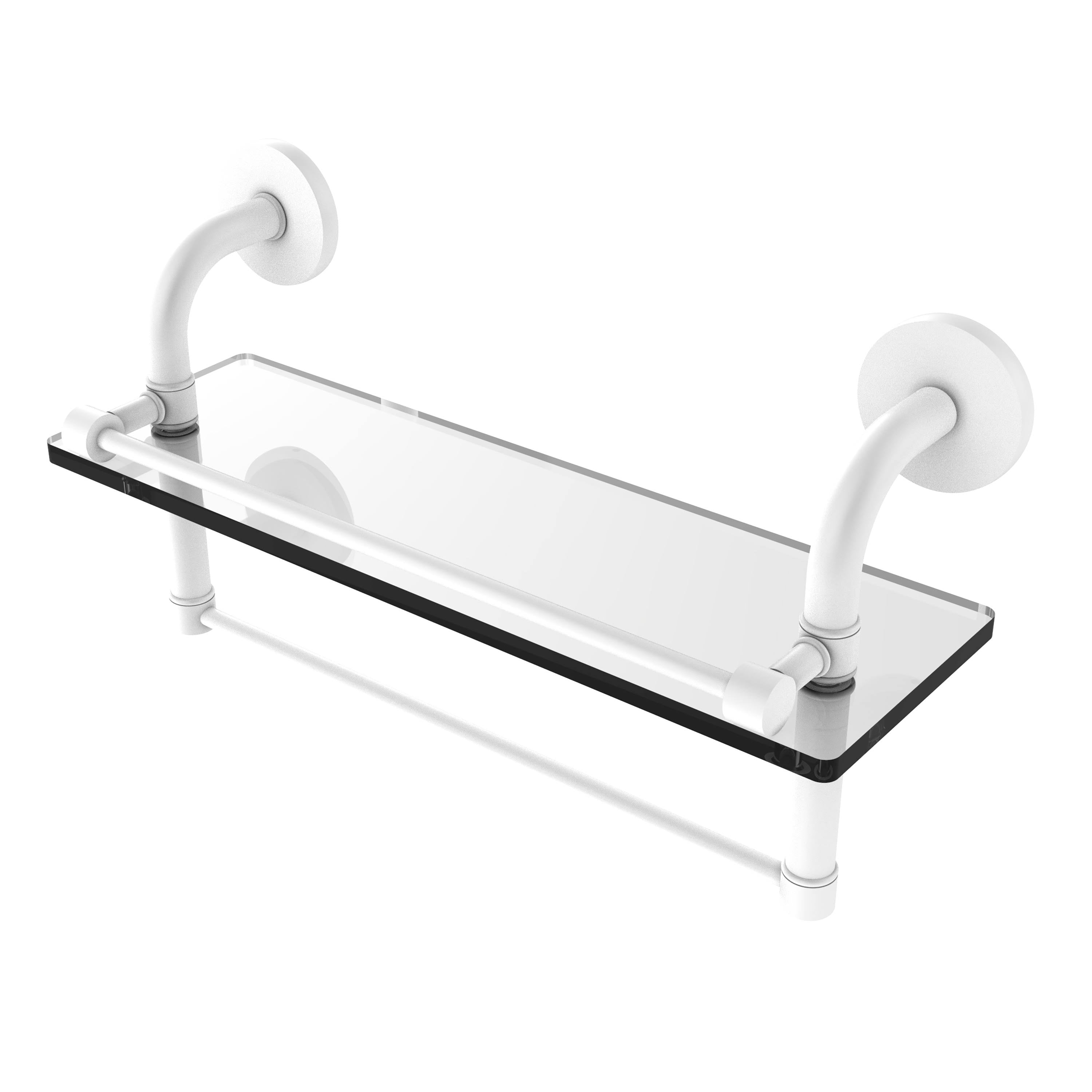 Matte Gray Glass Shelf with Towel Bar G1979