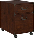 2 Drawer Mobile File Cabinet, Coastal Cherry D957909