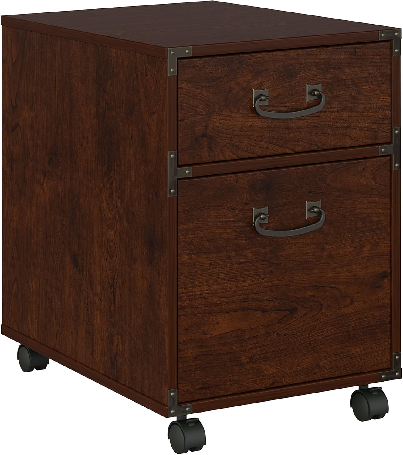 2 Drawer Mobile File Cabinet, Coastal Cherry D957909