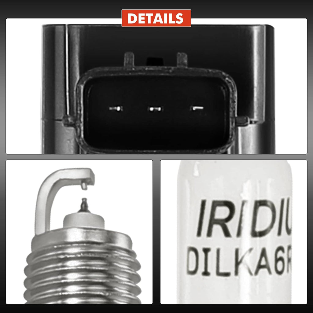 Ignition Coil and Iridium Spark Plug Kit Set of 4 F36496