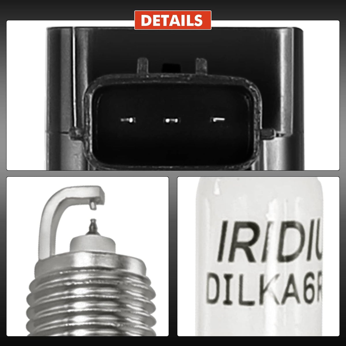 Ignition Coil and Iridium Spark Plug Kit Set of 4 F36496