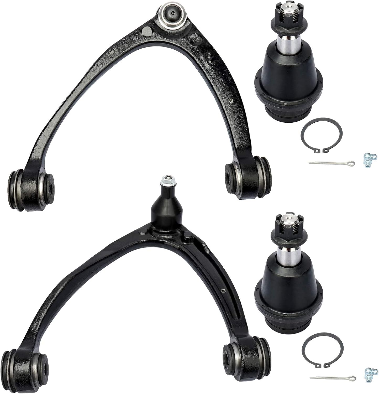 Front Upper Steel Control Arms + Lower Ball Joint 4pc Set K8970