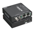 Black Box Hardened Media Converter Switch 12-VDC - RJ-45 to ST Multi-Mode Fiber Media Converter - 100 Mbps N772893