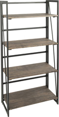 Black Metal and Wood Industrial Bookcase B321