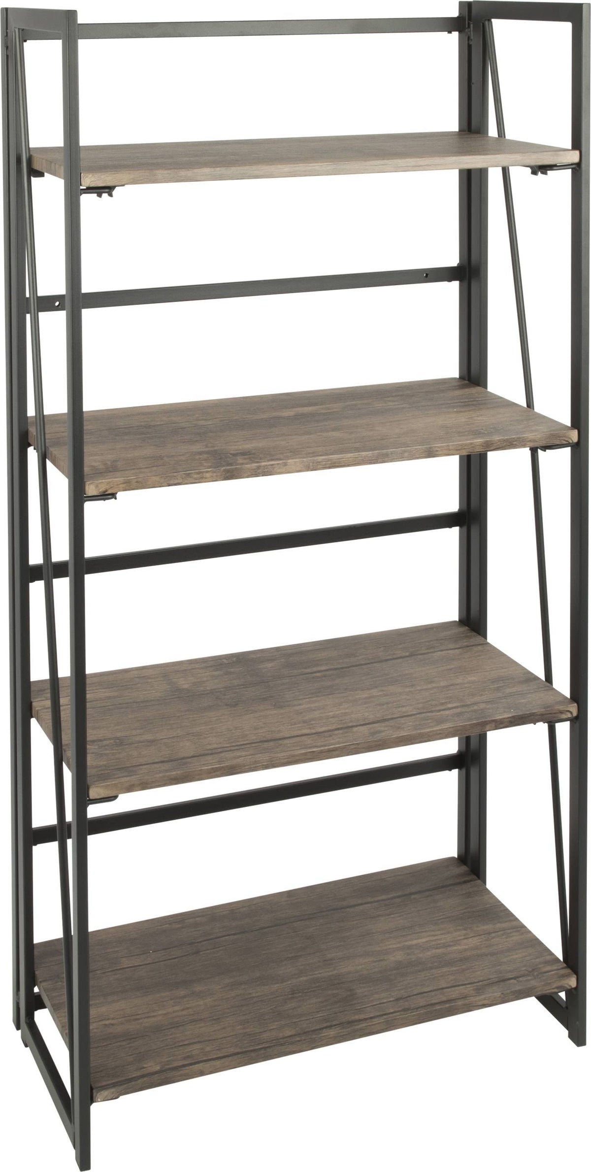 Black Metal and Wood Industrial Bookcase B321