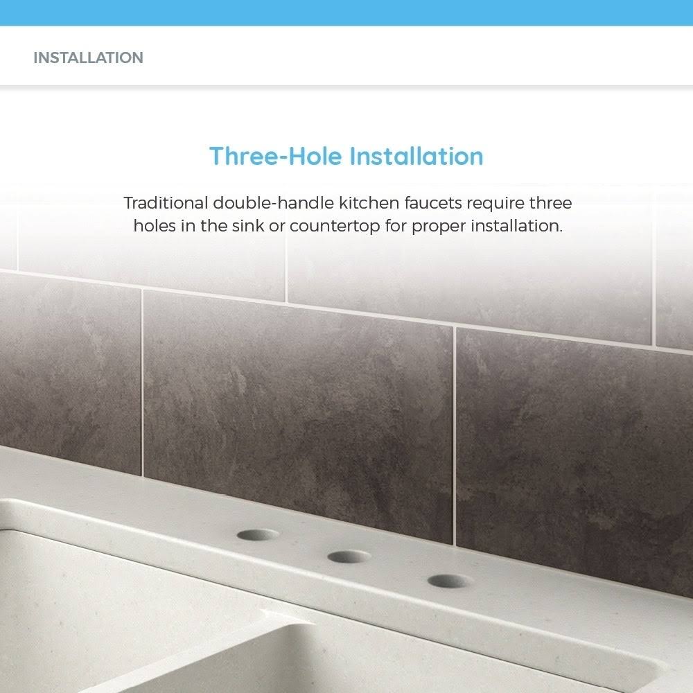 Brushed Nickel Double Handle Kitchen Faucet A3997