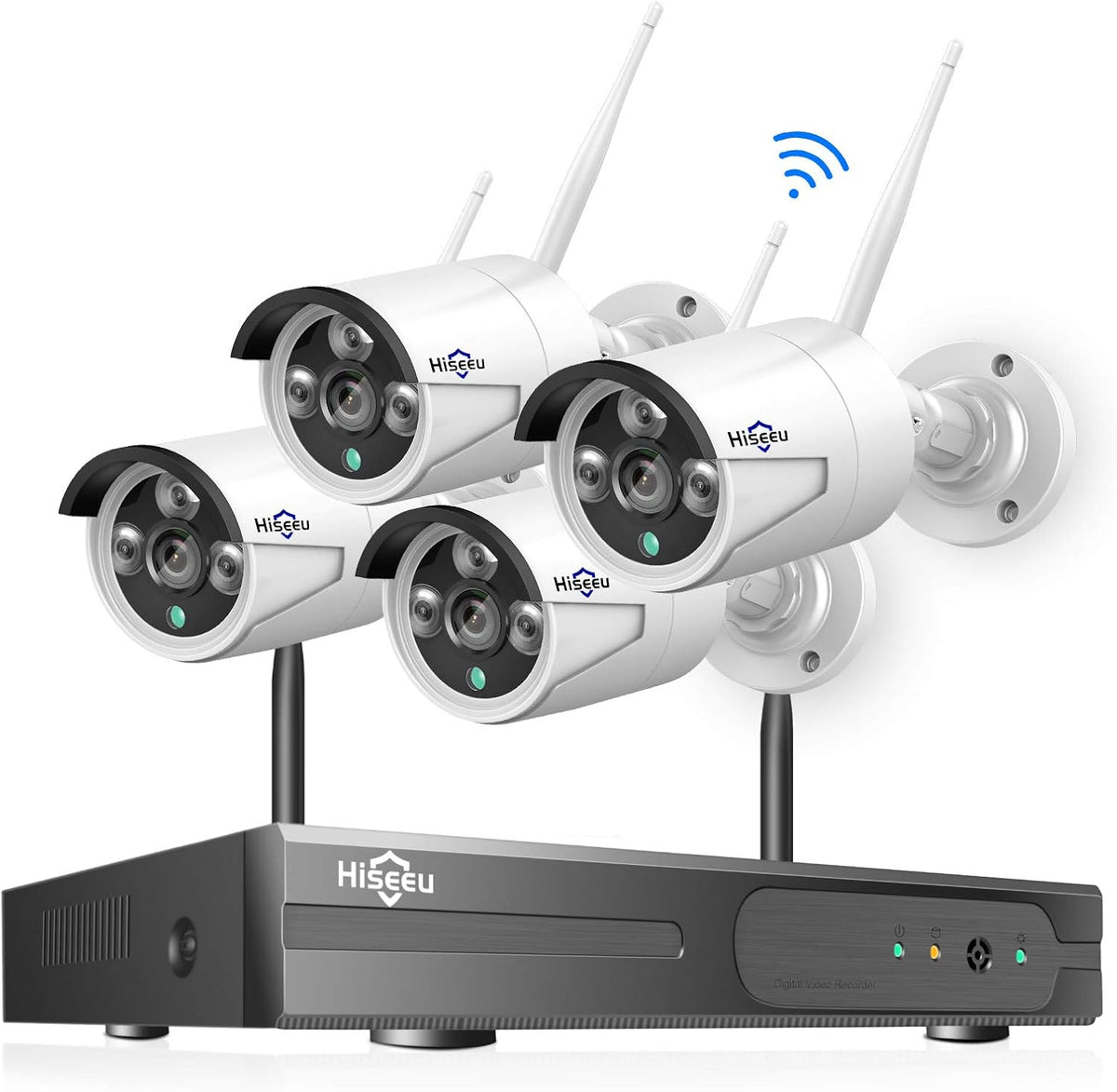 Wire-Free 3-Cam Battery Powered Wireless Security Camera System, 2K HD, Color Night Vision, 2-Way Audio, Waterproof U65295