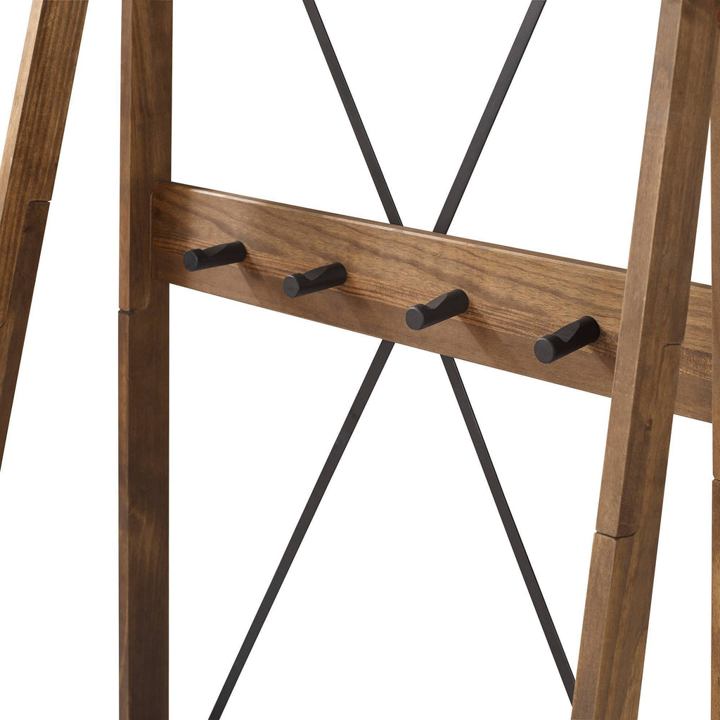 Brown Solid Wood Hall Tree Q9710