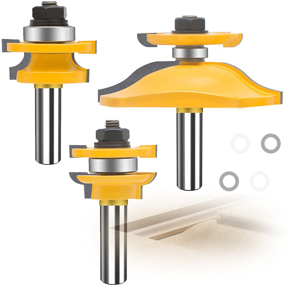 6 Finger Joint Router Bit Set 3PCS Carbide Woodworking Cutter P30876