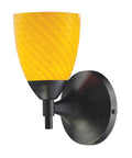 Dark Rust 1-Light Sconce with Canary Glass P5816