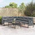 Anthracite Steel and Textilene Patio Corner Sofa T928