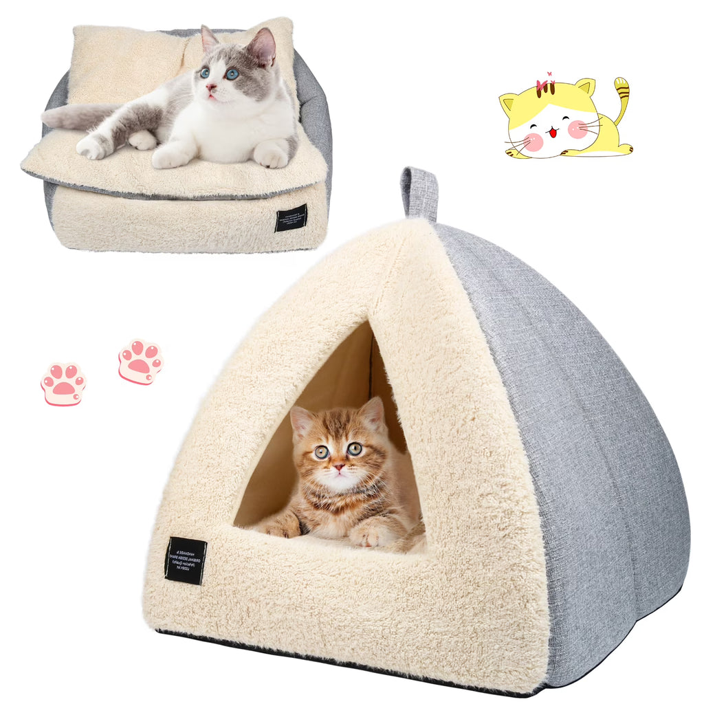 Cat Cave Bed with Removable Washable Cushioned Pillow S88589