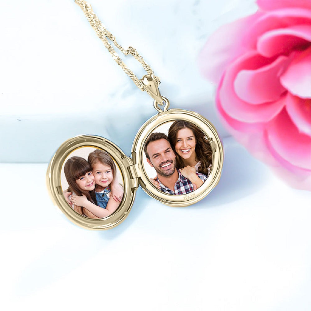 14K Yellow Gold Filled Round Locket Necklace P8281