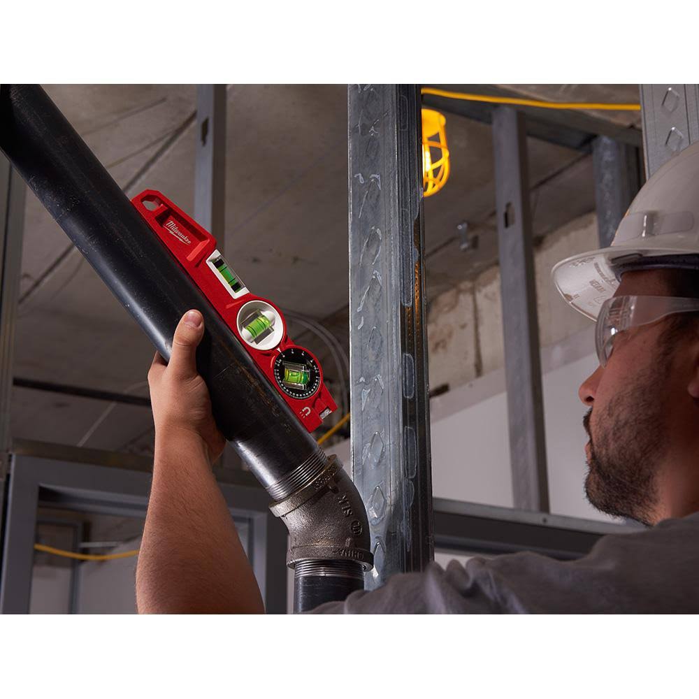 10 in. 360-Degree Locking Die Cast Torpedo Level with 25 ft. Stud Tape Measure J6994