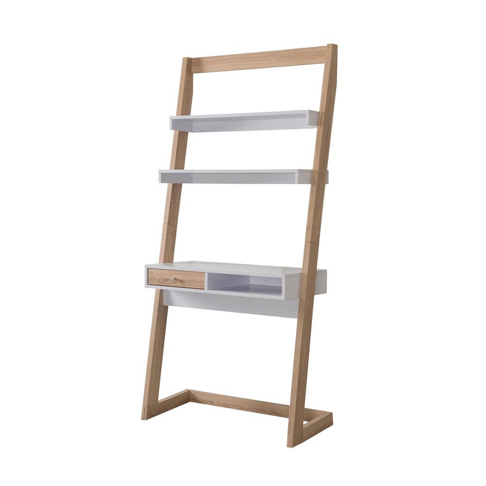 Beige 1-Drawer Ladder Desk S913