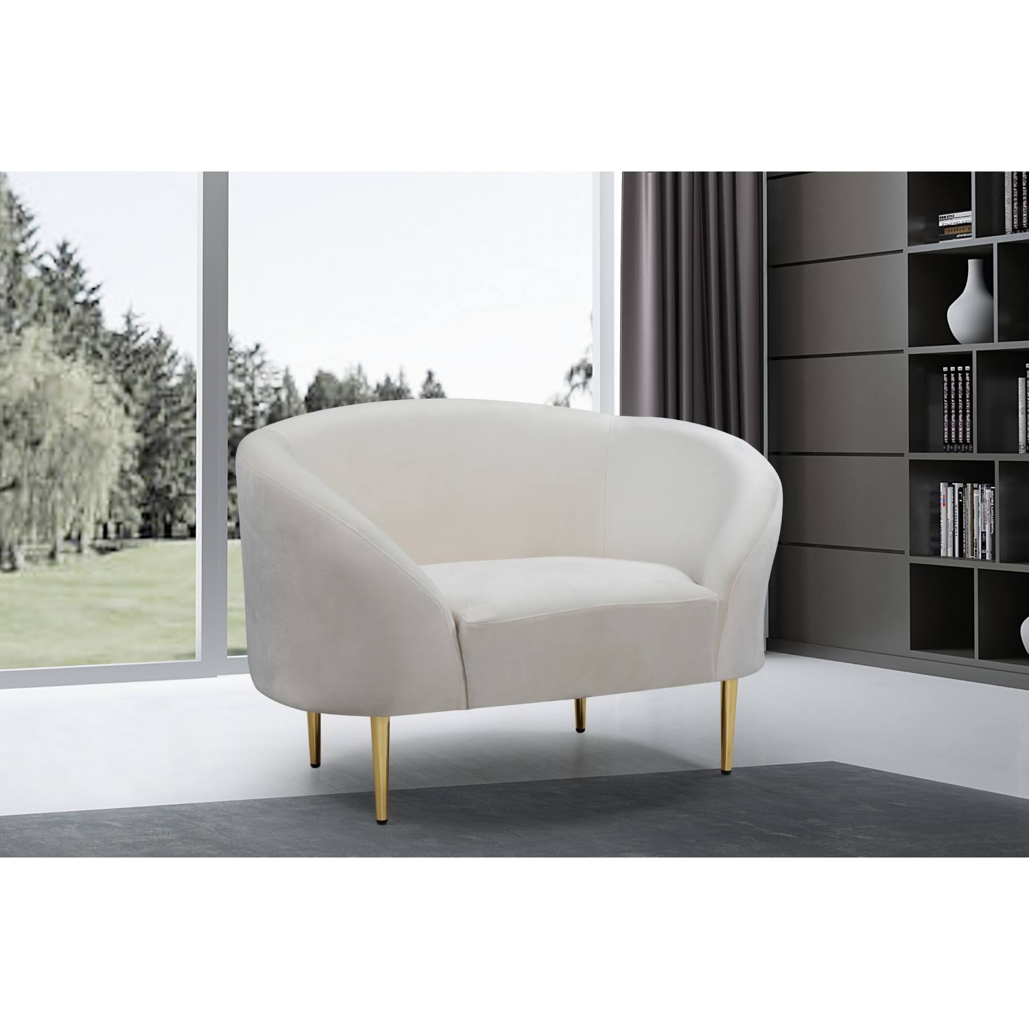 Cream Velvet Chair K357244