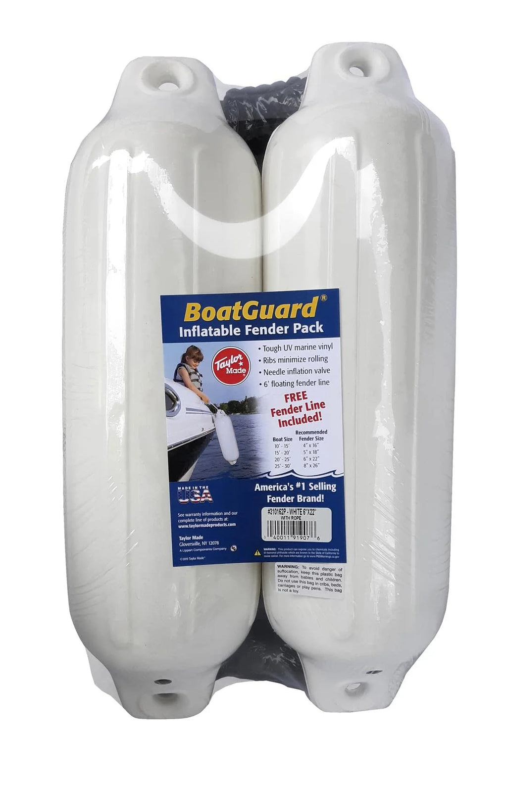 2 Pack Boat Fenders with Fender Line A14480