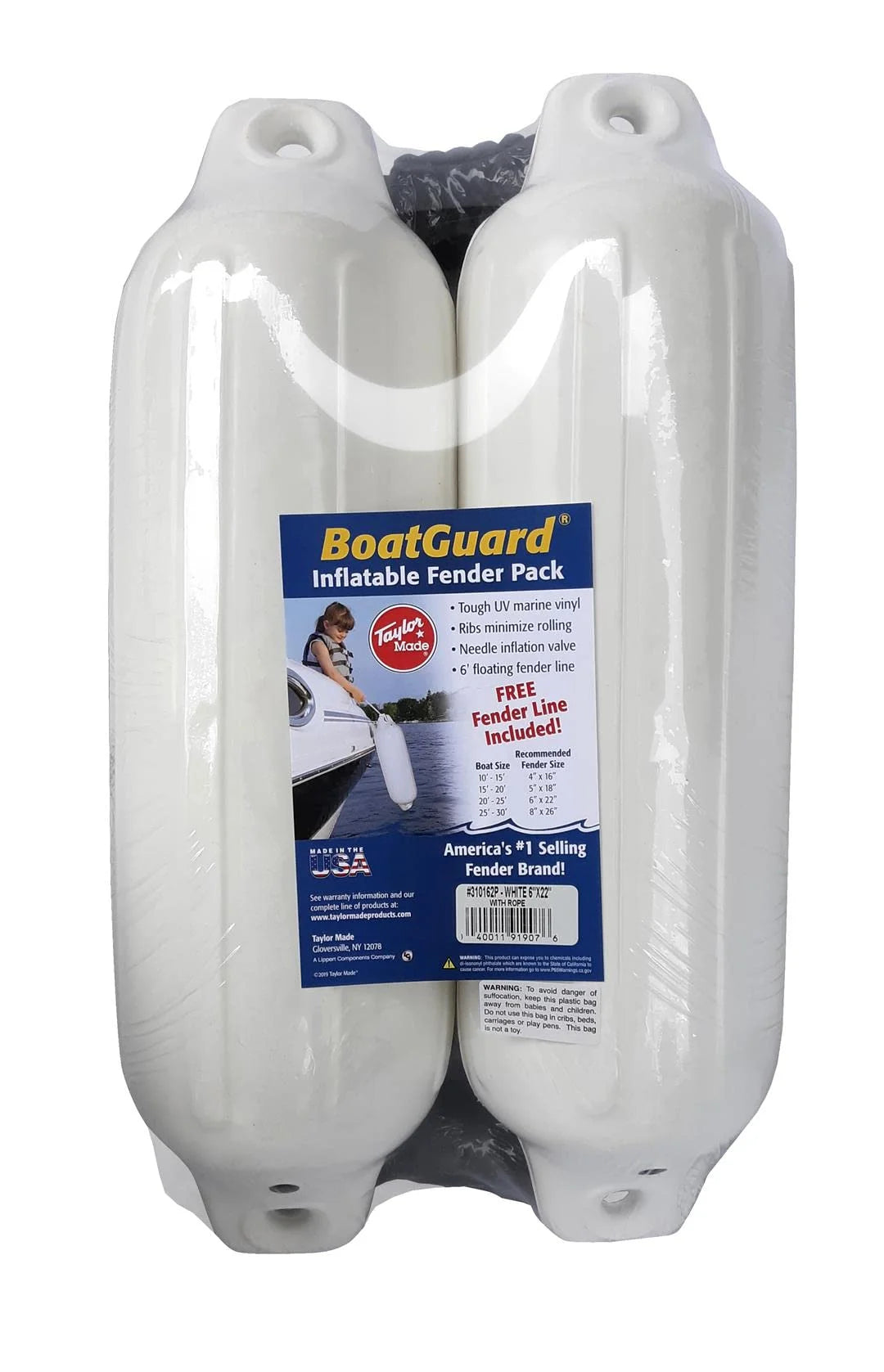 2 Pack Boat Fenders with Fender Line A14480