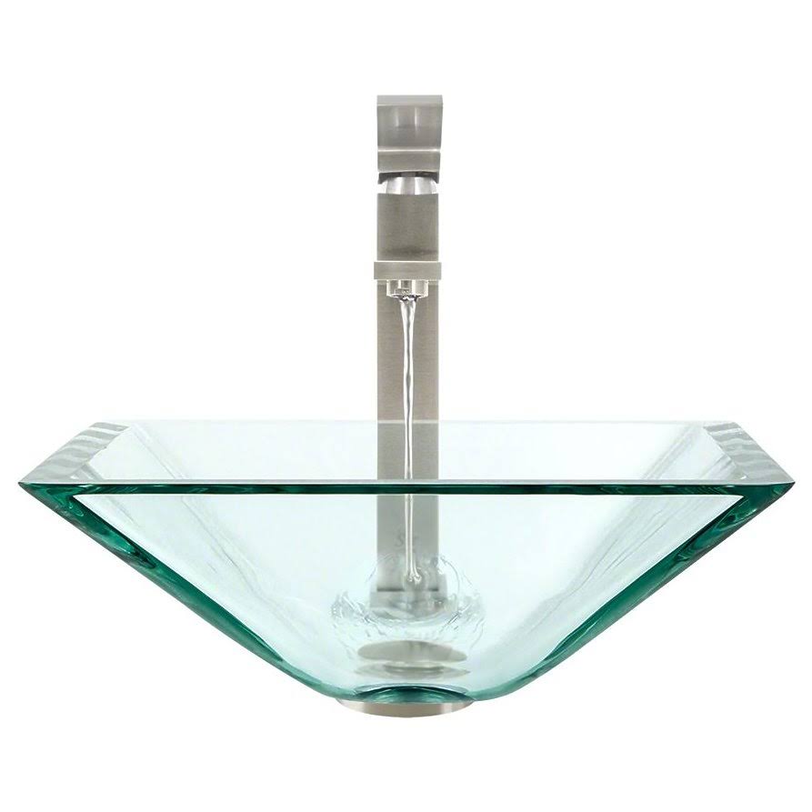 Crystal Brushed Nickel Vessel Faucet Ensemble V55510