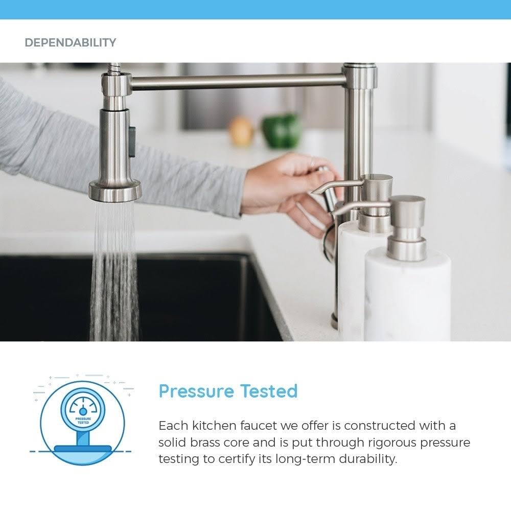 Brushed Nickel Double Handle Kitchen Faucet A3997
