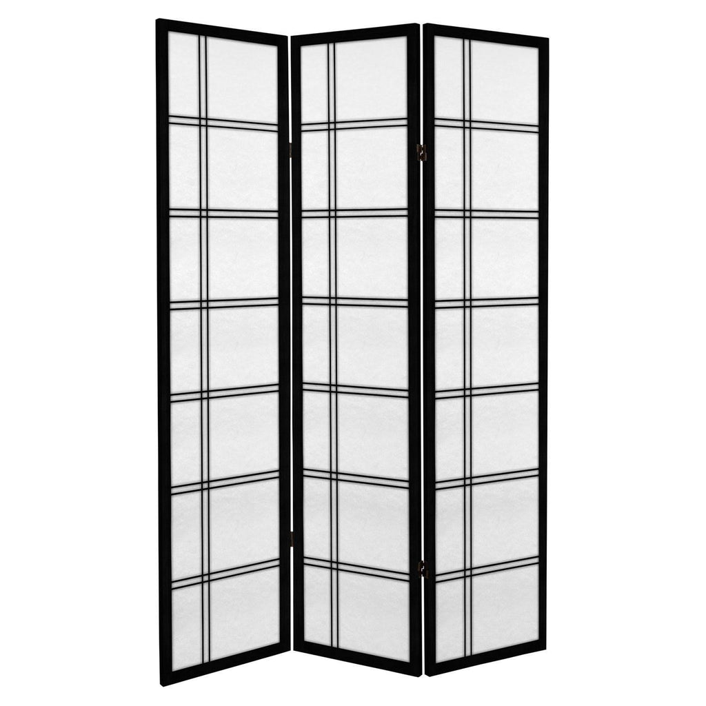 Black 4 Panel Canvas Room Divider S55222