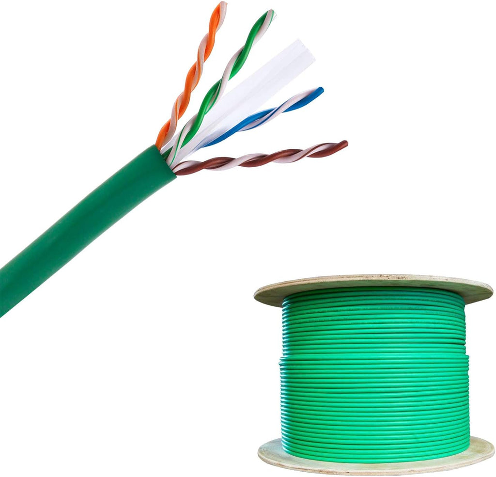 White Cat6 1000 ft Bulk Ethernet Cable, Bare Solid Copper UTP, 23 AWG I180662