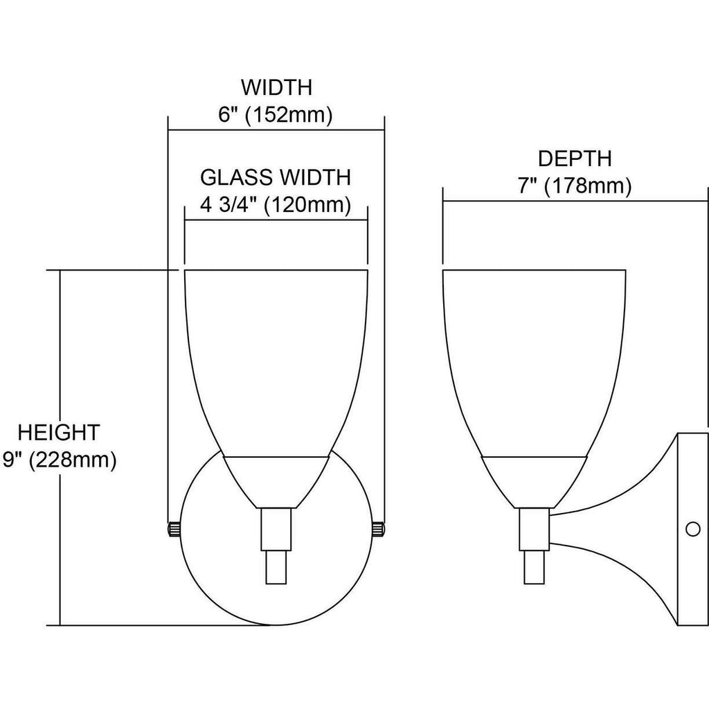 Dark Rust 1-Light Sconce with Canary Glass P5816