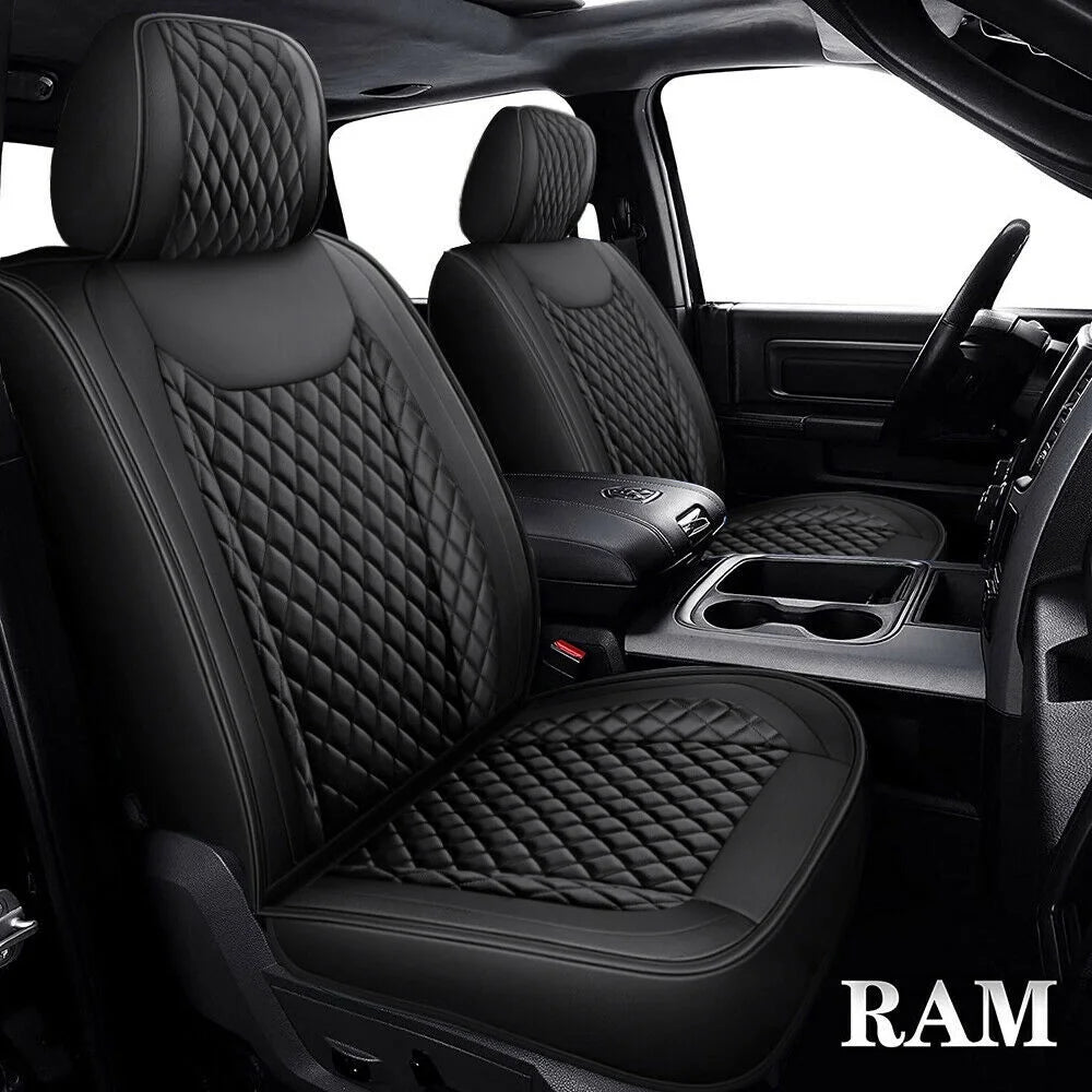 Black Waterproof Leather Full Set Car Seat Cover B9701