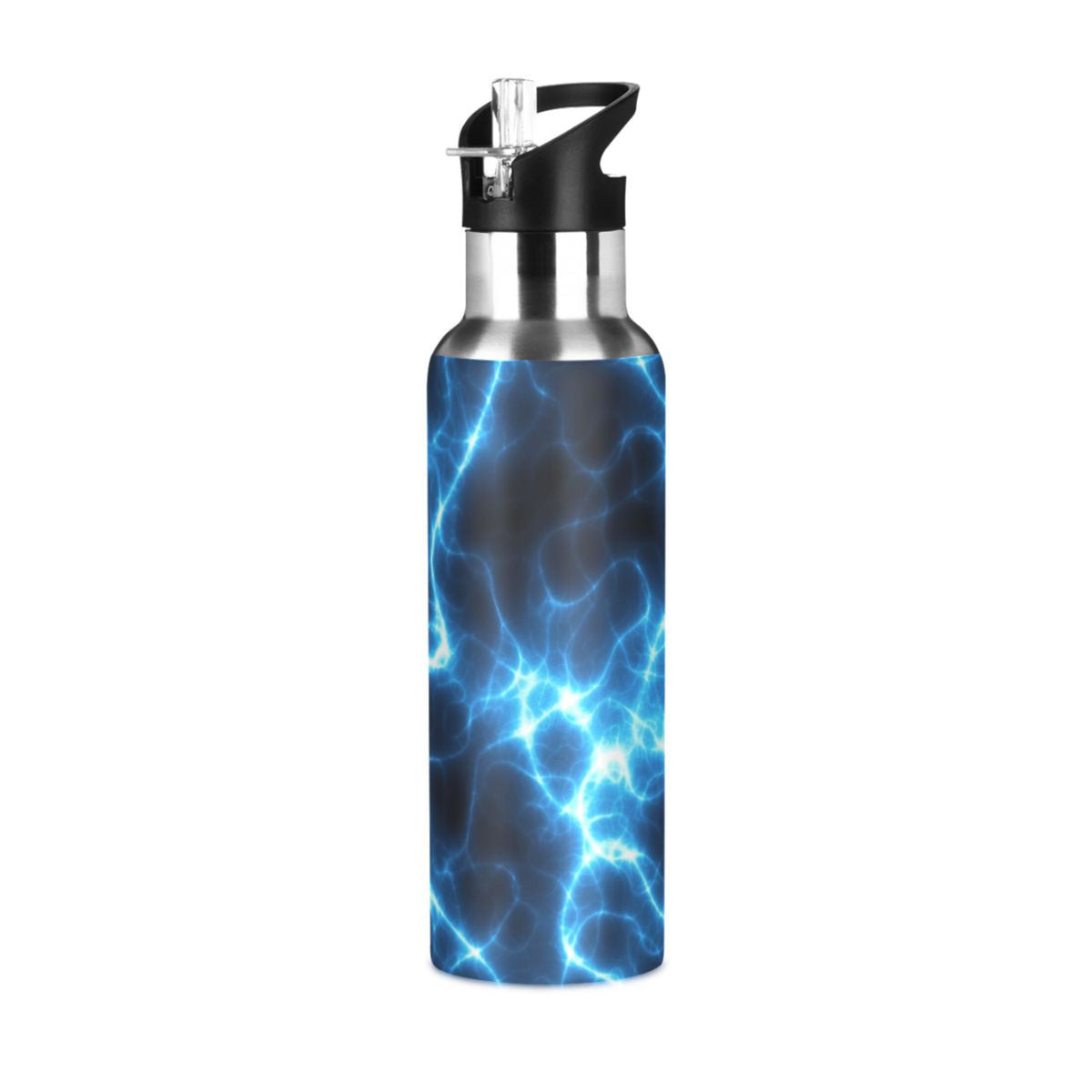 Dark Blue 20 OZ Stainless Steel Vacuum Insulated Water Bottle with Straw Lid G648739