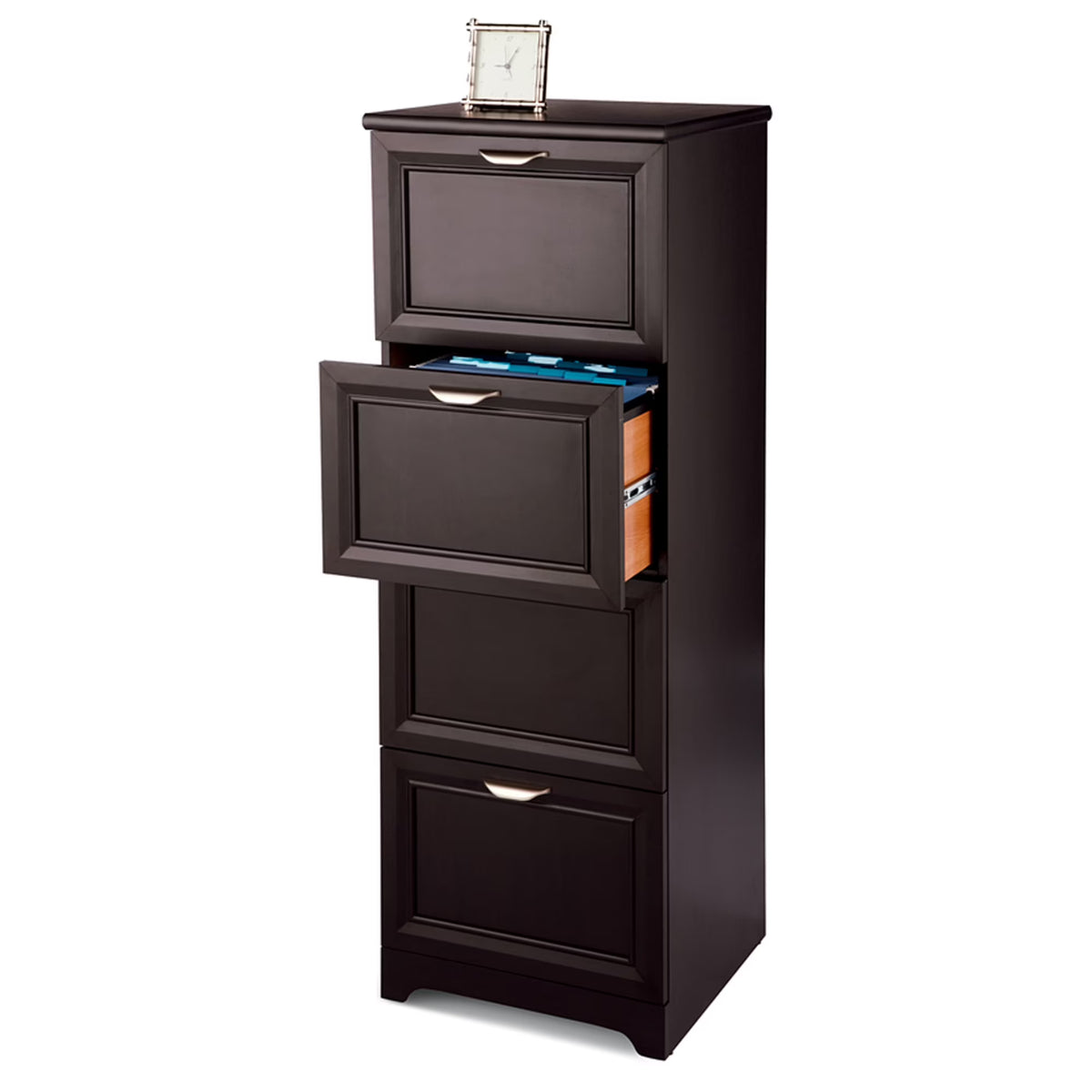 Espresso 4-Drawer File Cabinet J163