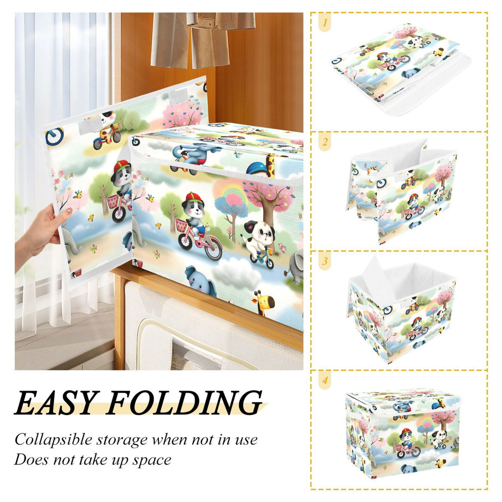 Foldable Storage Baskets with Lids D4639
