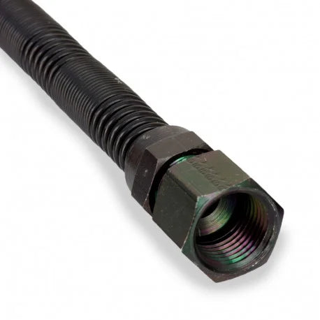 24" Black Stainless Steel Gas Fireplace Connector, 1/2" MIP x 1/2" FIP, 3/8" ID P995265