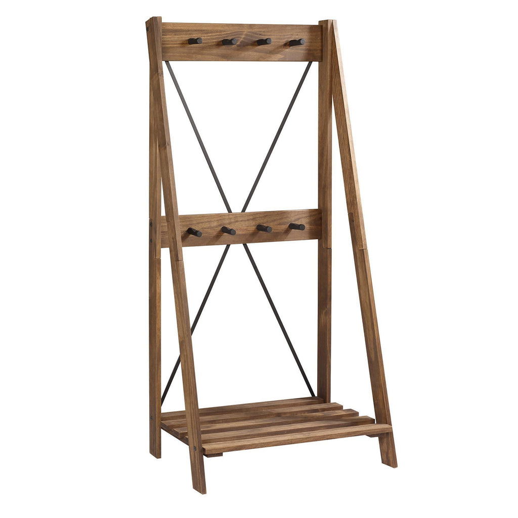 Brown Solid Wood Hall Tree Q9710