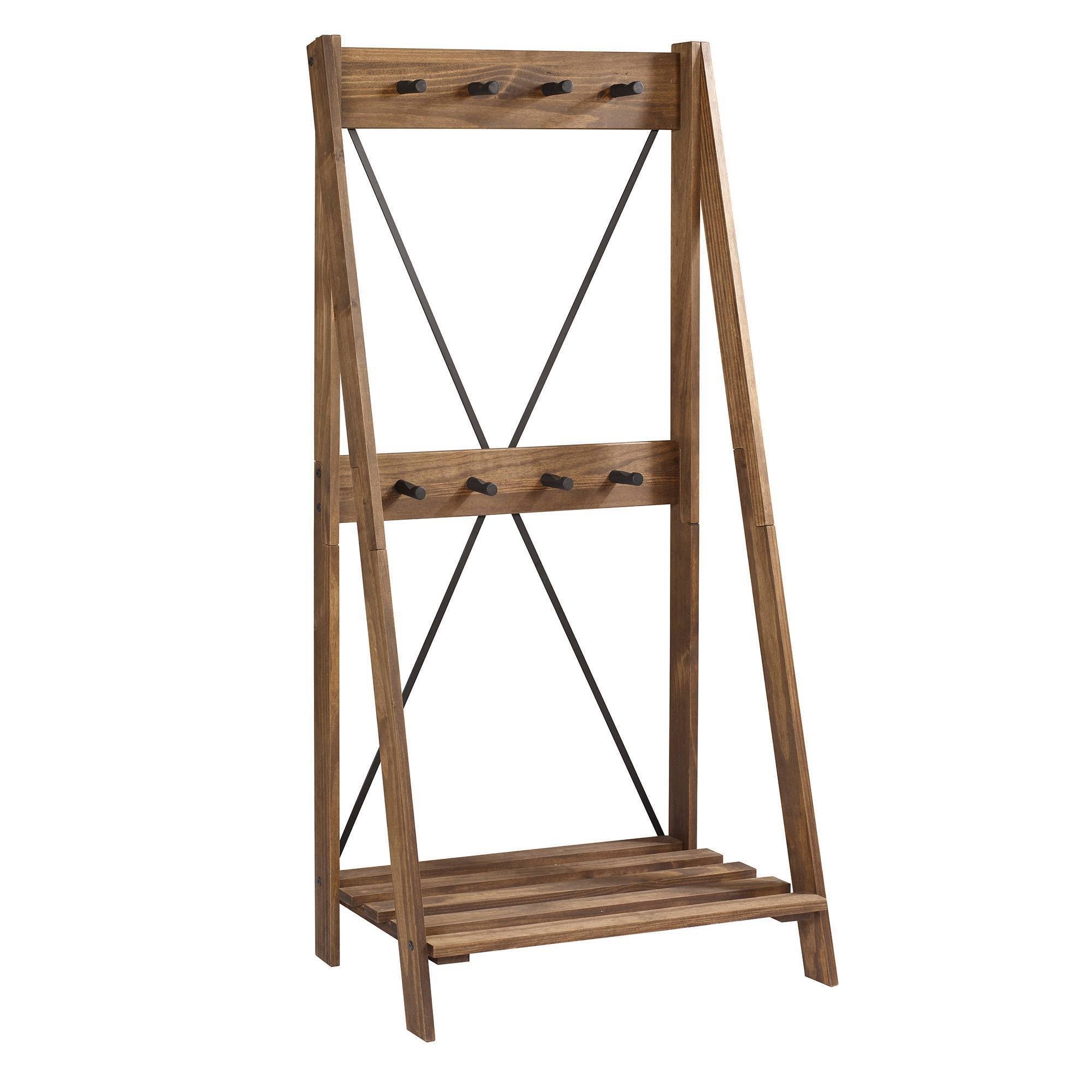 Brown Solid Wood Hall Tree Q9710