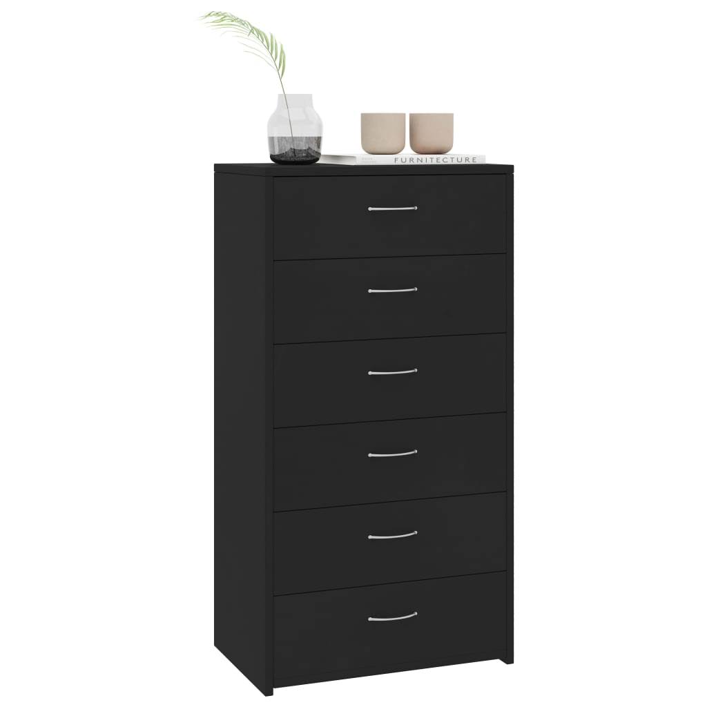 White 6 Drawer Sideboard Chipboard E313