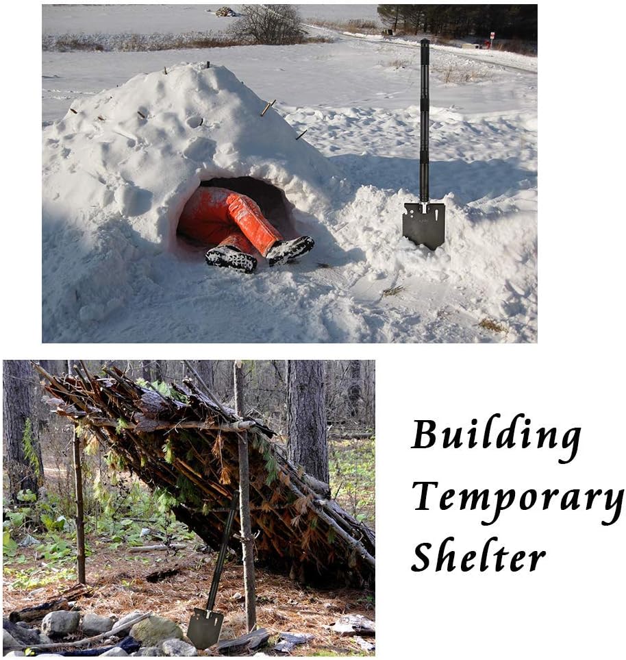 Folding Shovel and Camping Axe Tool Kit with Carrying Bag L349216