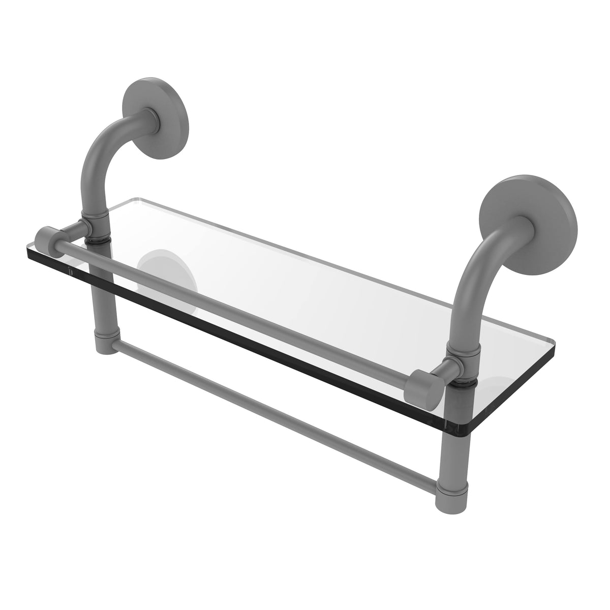 Matte Gray Glass Shelf with Towel Bar G1979