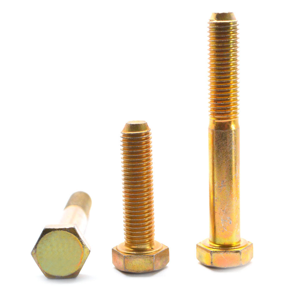 1/2x22-13 x 1 3/8x22 Coarse Thread Grade 8 Hex Cap Screw Alloy Steel Yellow Zinc Plated J968992