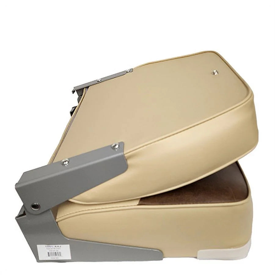 19 in. Fold Down Low Back Boat Seat, Sand & Brown P68570