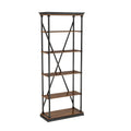 Dark Oak 5 Layer Metal Bookcase Q314060