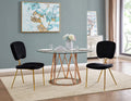 Black Velvet Upholstered Dining Chair Set of 2 I69580