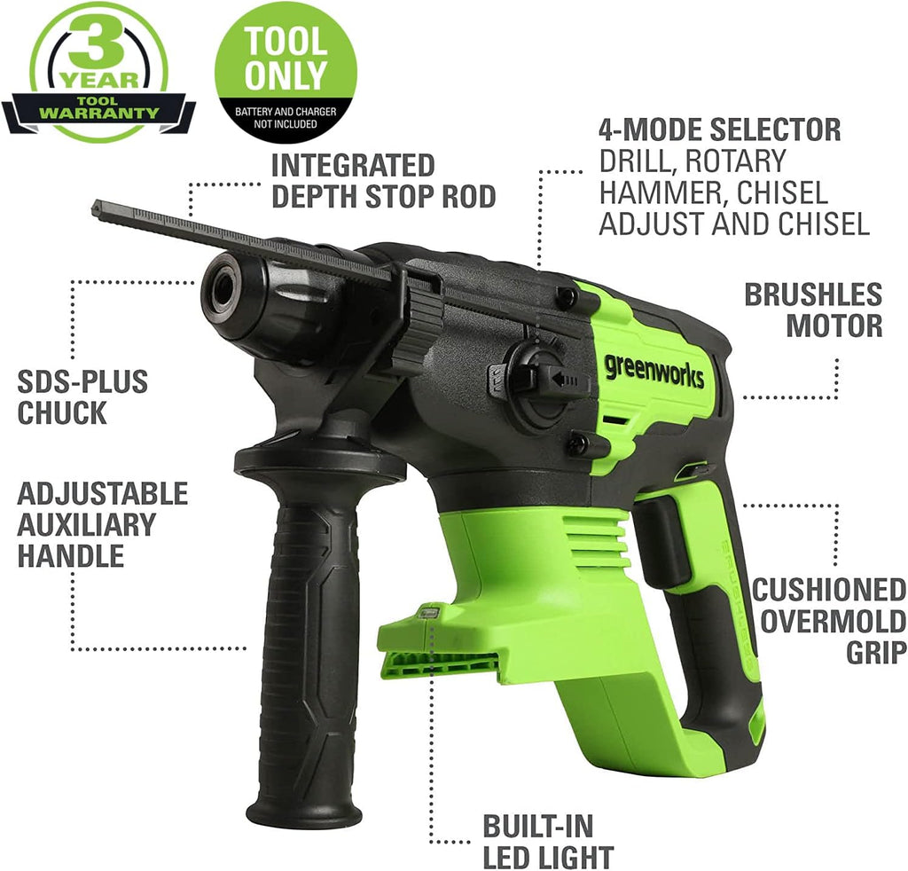 24V Brushless Cordless Rotary Hammer, SDS-Plus W53262