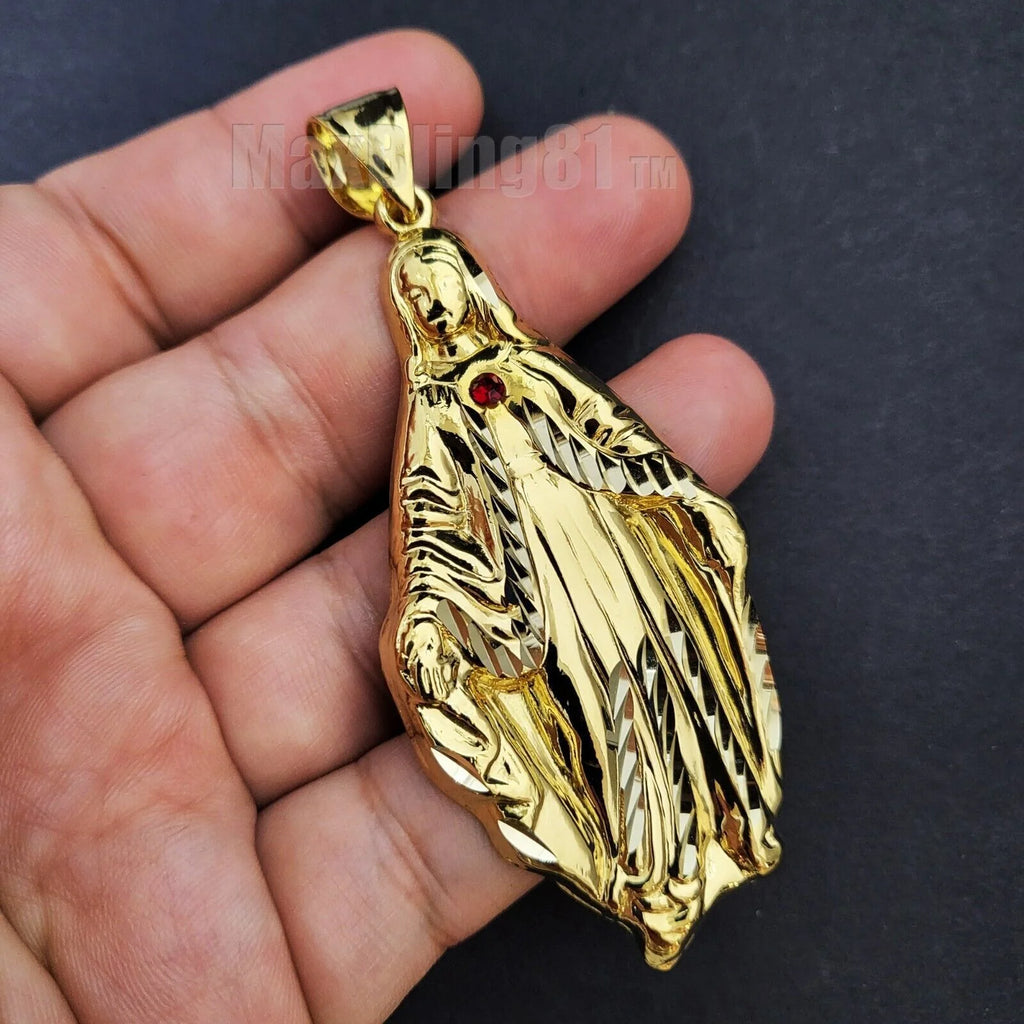 Gold Plated Pendant & 24" 14K Cuban Chain Necklace Z2232