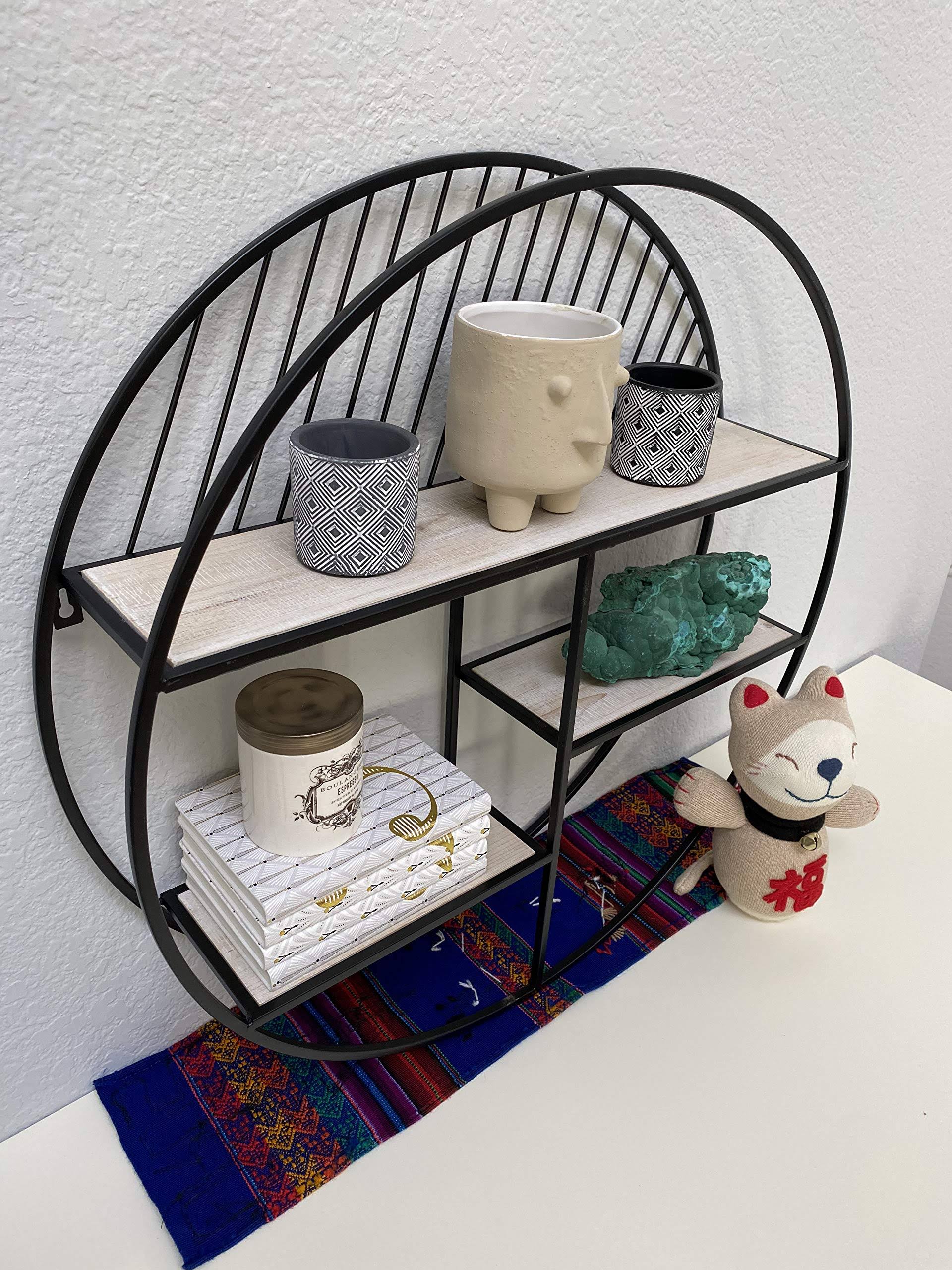 White Oak Round Wall Shelf W313018