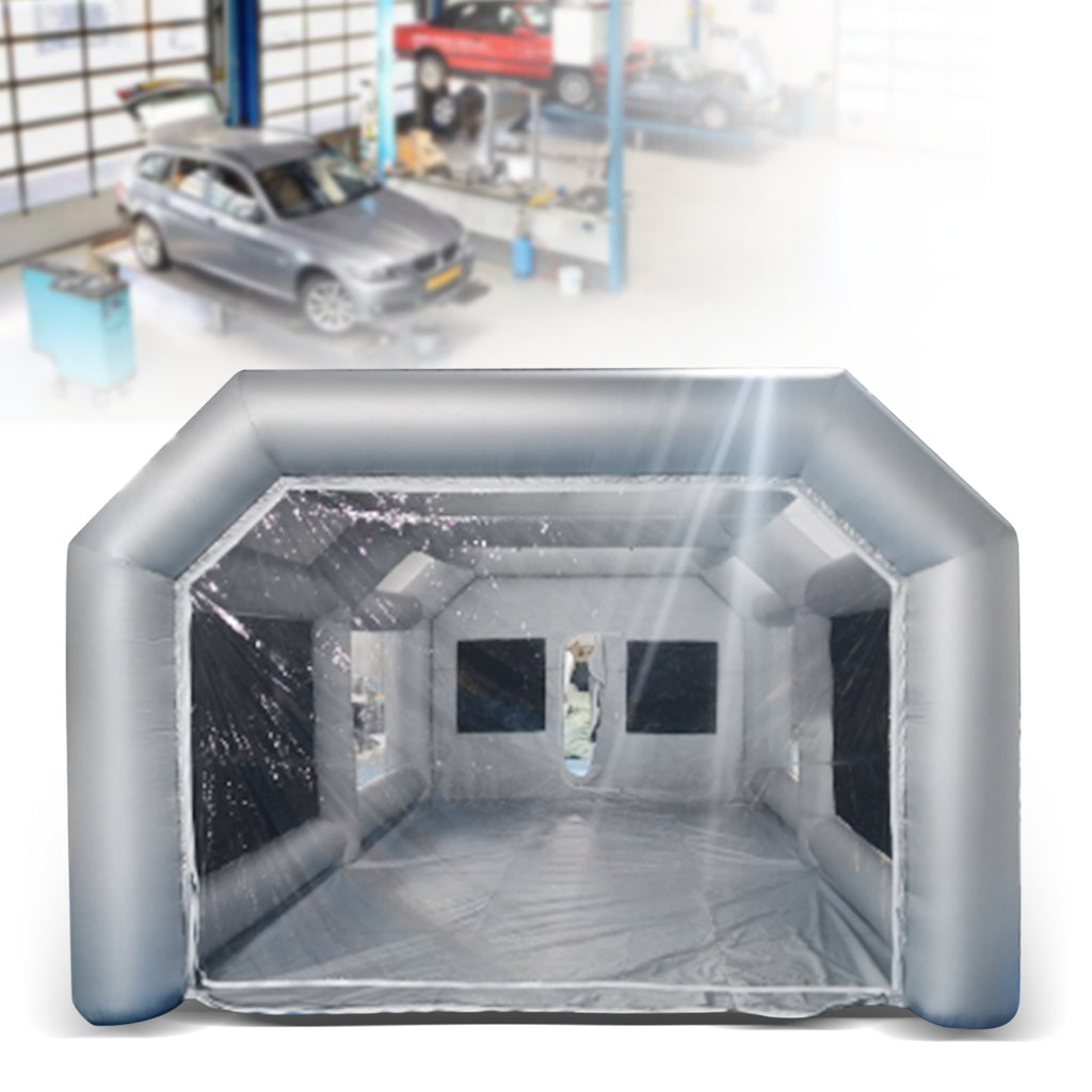 Portable Inflatable Spray Paint Booth Tent Car Workstation with Two Air Filter Nets 28 * 15 * 10Ft D5659