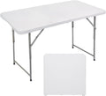 Folding Utility Table, 4ft Portable Plastic Picnic Party Dining Camp Table H803858