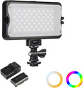 RGB LED Camera Light, Portable Rechargeable On-Camera Video Lighting, CRI95+ 2800K-6800K J80525