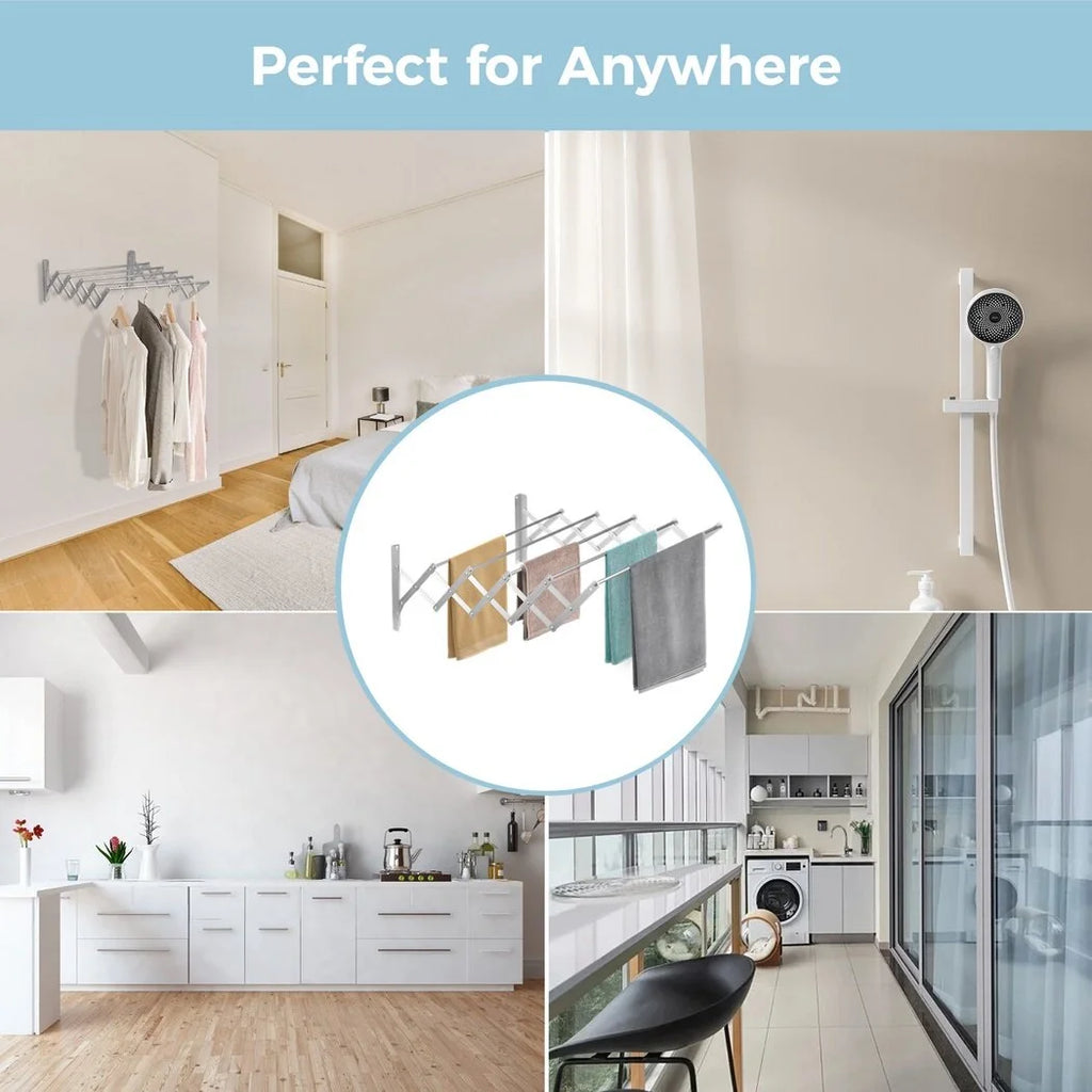 Wall Mounted Extendable Stainless Steel Clothes Drying Rack V2847