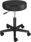 Black Adjustable Round Rolling Stool O14889
